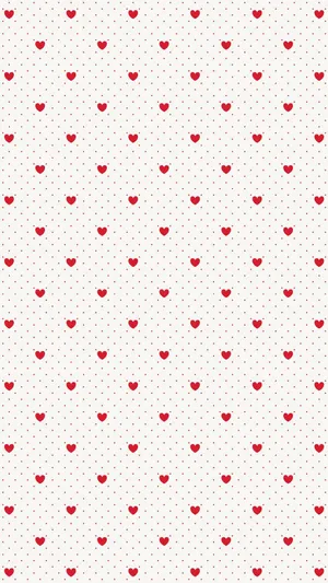 Coquette Red Heart Pattern Wallpaper