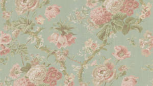 Coquette Vintage Pink Flowers Wallpaper