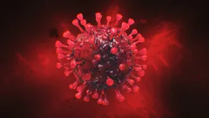 Coronavirus Diagram In Red Wallpaper