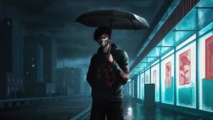 Corpse Husband Holding Umbrella Wallpaper