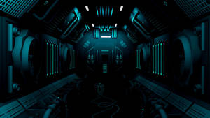 Corridor, Dark, Station, Sci-fi, Art Wallpaper
