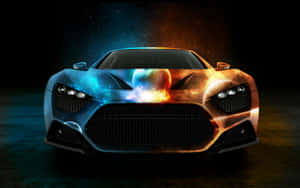 Cosmic Paint Sports Car Wallpaper