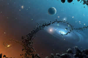 Cosmic_ Spiral_ Asteroid_ Belt Wallpaper