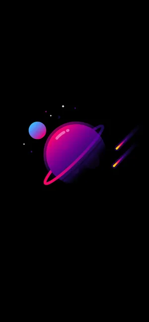Cosmos Purple Planet Art Wallpaper