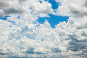 Cotton-like Puffy Blue Aesthetic Cloud Wallpaper