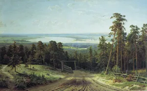 Country Road Gate Painting Wallpaper