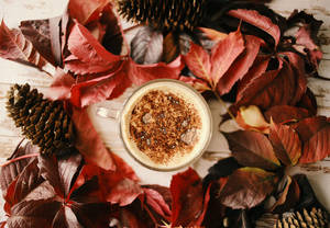 Cozy Autumn Hot Drink Wallpaper