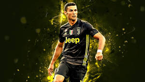 Cr7 Hd Glowing In Yellow Wallpaper