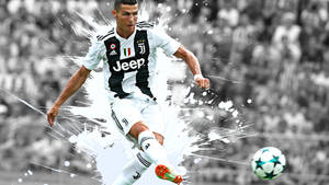 Cr7 Hd White Paint Splatters Wallpaper