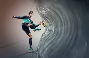 Cr7 Kick Waves Wallpaper