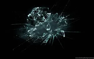 Cracked Screen Black Glass Wallpaper
