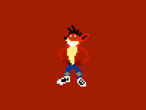 Crash Bandicoot Pixel Art Wallpaper