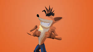 Crash Bandicoot Smiling Minimalist Art Wallpaper