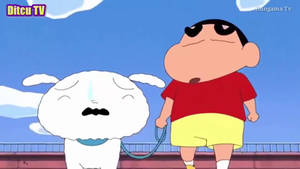 Crayon Shin Chan Shinosuke Walking Shiro Wallpaper