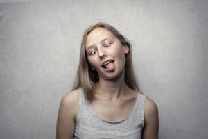 Crazy Girl Weird Face Wallpaper