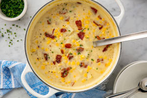 Creamy Corn Chowder Served Freshly Wallpaper