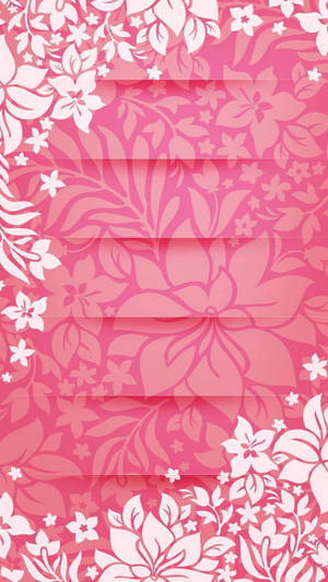 Create A One-of-a-kind Feminine Look With Our Girly White And Pink Abstract Floral Pattern! Wallpaper