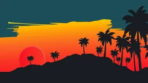 Creative Tropical Sunset Wallpaper