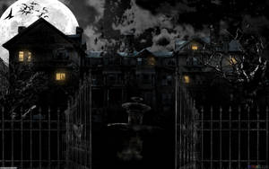 Creepy Dark Haunted Mansion Wallpaper