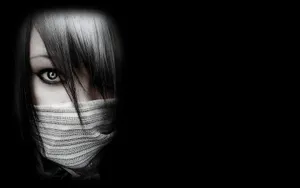Creepy Masked Gothic Girl Wallpaper