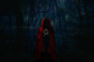 Creepy Red Hood Forest Wallpaper