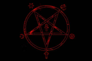 Creepy Satanic Symbol In Red Wallpaper
