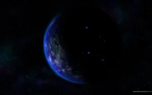 Crescent Earth Planet Wallpaper