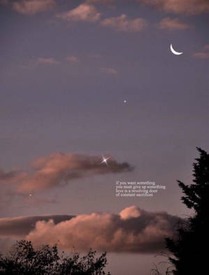 Crescent Moon Aesthetic Tumblr Quotes Wallpaper