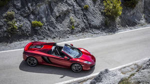 Crimson Red Mclaren Spyder Wallpaper