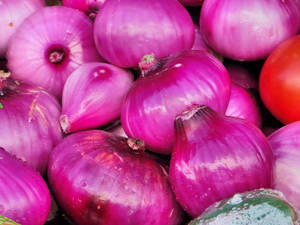 Crisp Pinkish Peeled Onion Collection Wallpaper