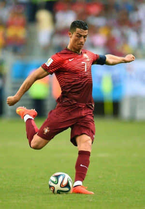 Cristiano Ronaldo, Captain Of The Portuguese National Soccer Team. Wallpaper