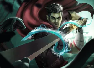 Critical Role Fjord Sword Fight Wallpaper