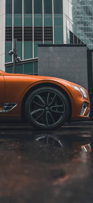 Cropped Orange Bentley Iphone Wallpaper