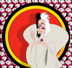 Cruella Against 101 Dalmatians Background Wallpaper