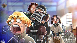 Crying Zenitsu In Butterfly Mansion Wallpaper