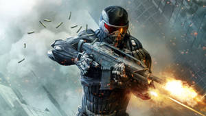 Crysis 3 Prophet Firing Rifle Wallpaper