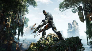 Crysis 3 Prophet On Rock Wallpaper