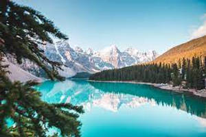 Crystal Blue Moraine Lake Canada Pretty Landscape Wallpaper