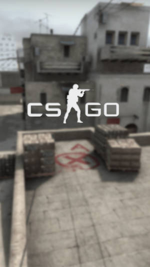 Cs Go Logo In Dust Ii Iphone Wallpaper