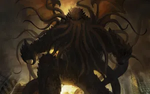 Cthulhu Destroying City Wallpaper