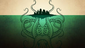 Cthulhu Tentacles City Skyline Wallpaper