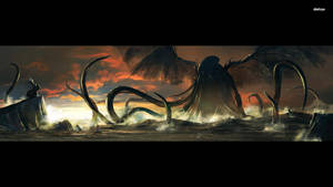 Cthulhu War At Ocean Wallpaper