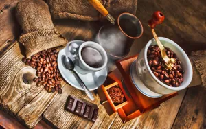 Cup Of Coffee Oil Painting Wallpaper