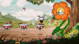 Cuphead And Cagney Carnation Faceoff Wallpaper