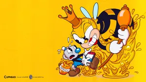 Cuphead Rumor Honeybottoms And Mugman Wallpaper