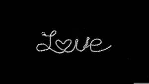 Cursive Black Love Wallpaper