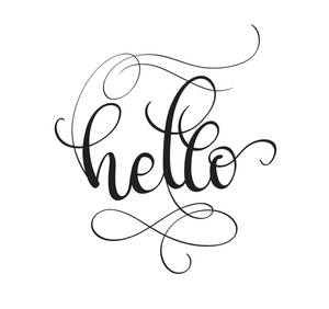 Cursive Hello Typography Wallpaper