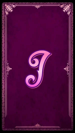 Cursive Letter I Purple Art Wallpaper