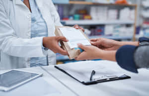 Customer Buying Medicine Wallpaper