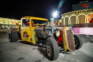 Customized Hot Rod Outside Circus Circus Casino Wallpaper